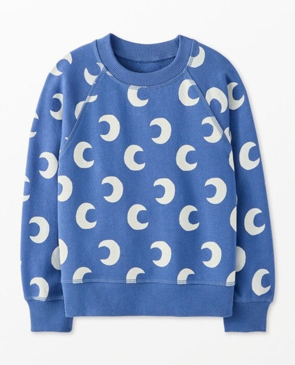Hanna Andersson Crescent Moon French Terry Sweatshirt Kids 4 100 Blue Cotton